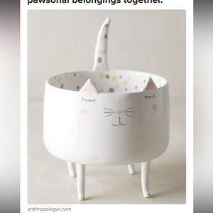 Anthropologie Adorable Cat Kitten Pedestal Planter